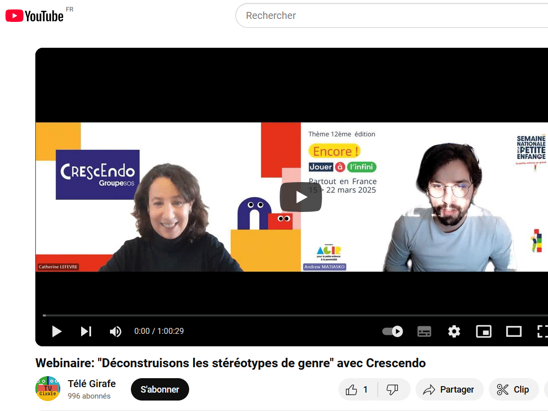 [Les épicènes de Crescendo] Webinaire sur la déconstruction des stéréotypes de genre avec Agir pour la petite enfance