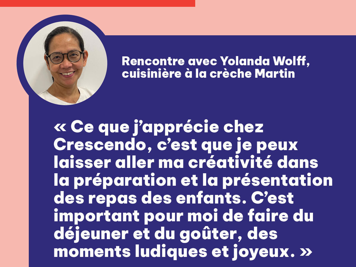 [Portrait du mois] Rencontre avec Yolanda Wolff, cuisinière à la crèche Martin